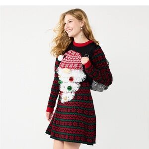Juniors Gnome holidays embellished sweater dress size XS by Born Famous